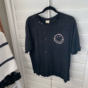 NWOT I Stole My Boyfriend’s Shirt, Size M/L. washed black, handmade in the USA.